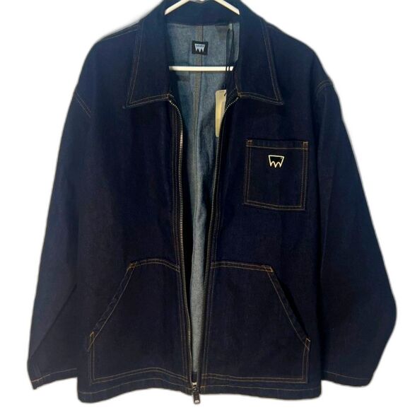 Levi's Skateboard Garage Jacket Men M Dark Wash Denim Workwear Chore Utility NWT - Picture 2 of 7